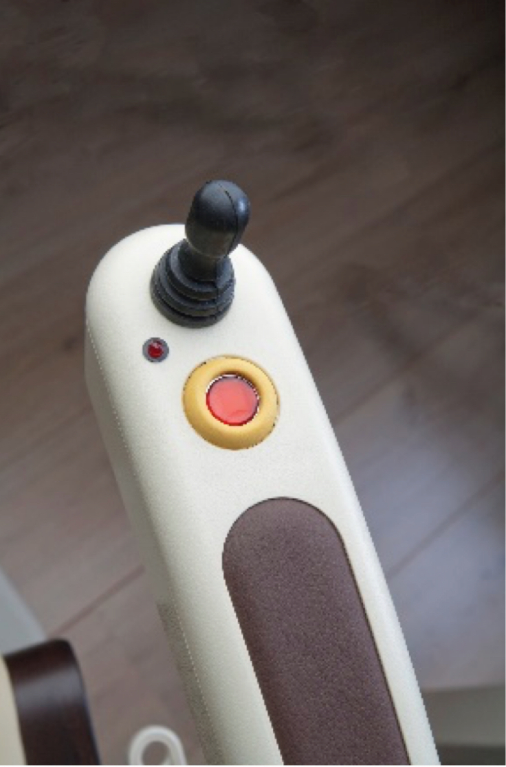 What lights are showing on the armrest?